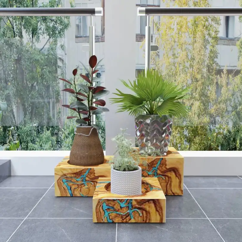 Wood and Resin Planters WRP-9