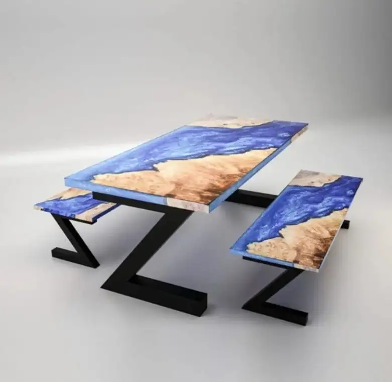Resin Table & Bench Set RTB-6