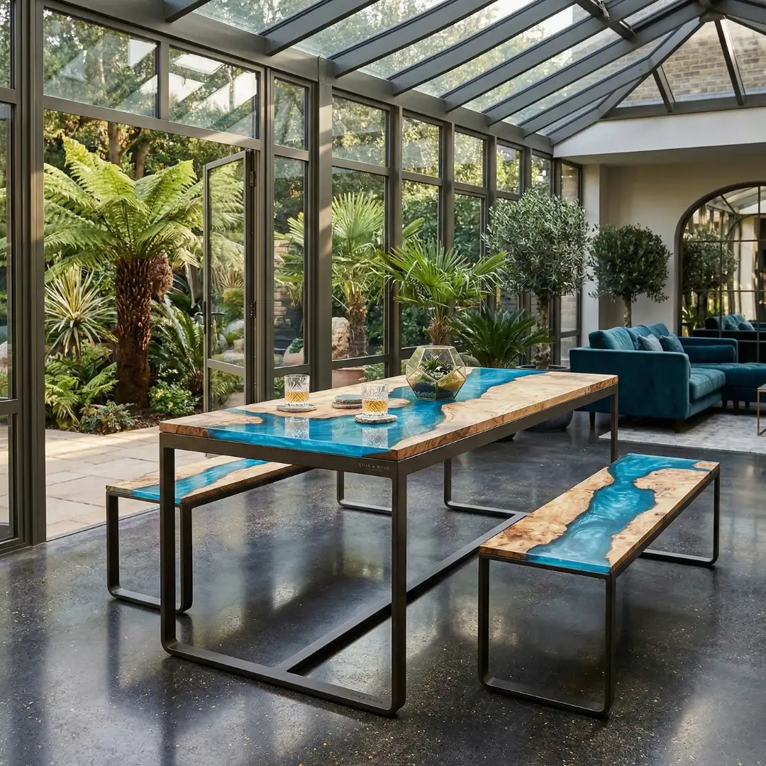 Resin Table & Bench Set RTB-4